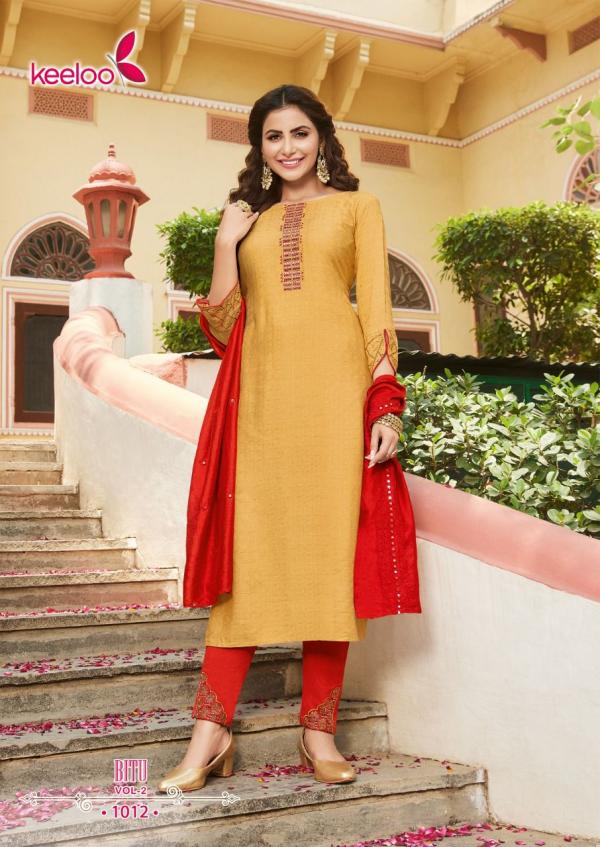 Keeloo Bittu 2 Fancy Wear Rayon Kurti Pant With Dupatta Collection